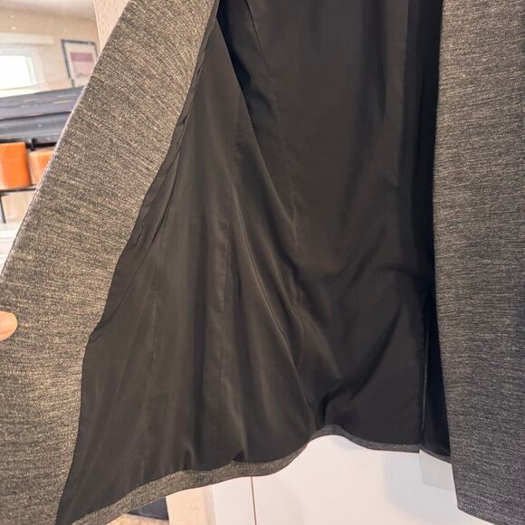 Theory Ponte Open Women’s Blazer Lined Stretch Heathered Gray Size 8 Officecore - Picture 3 of 6